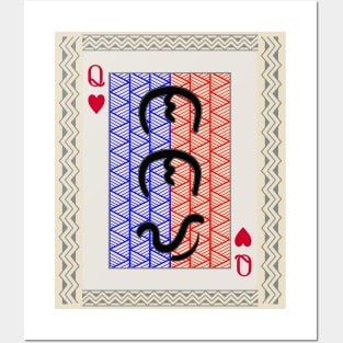 Tribal Art Playing card / Baybayin word Nanay (Mother) Posters and Art